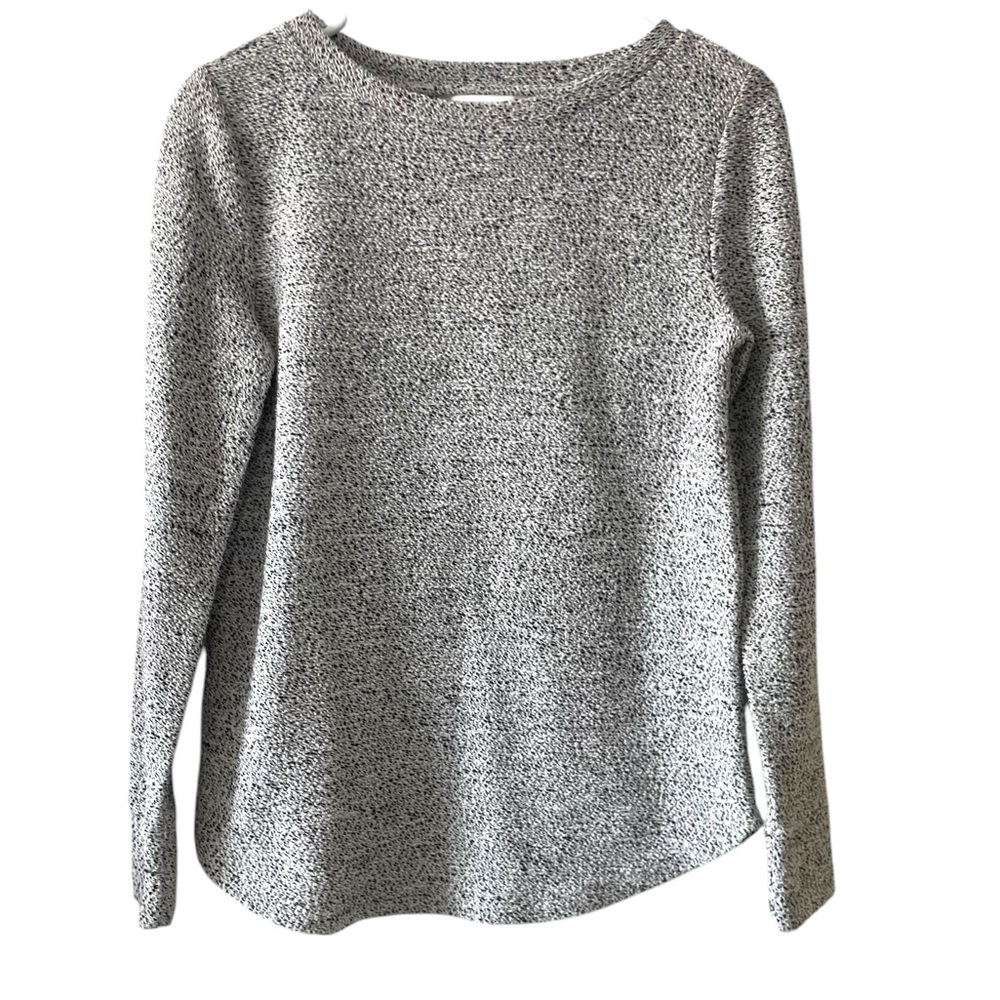 LOFT Gray Speckled Knit Sweater | XS